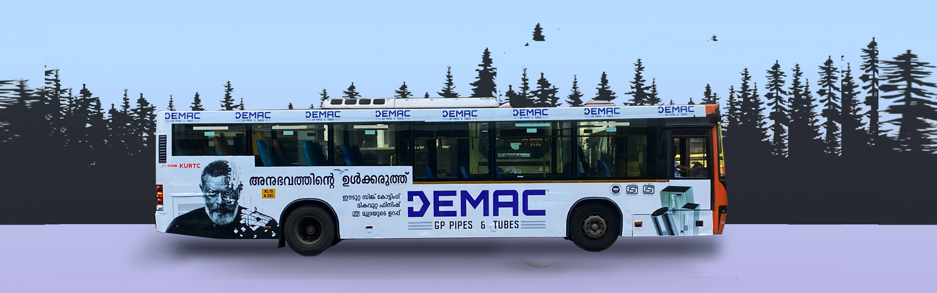 bus back panel advertisement in kerala 