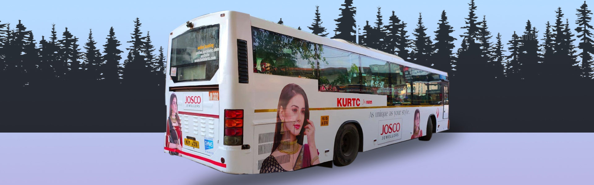 bus back panel advertisement in kerala